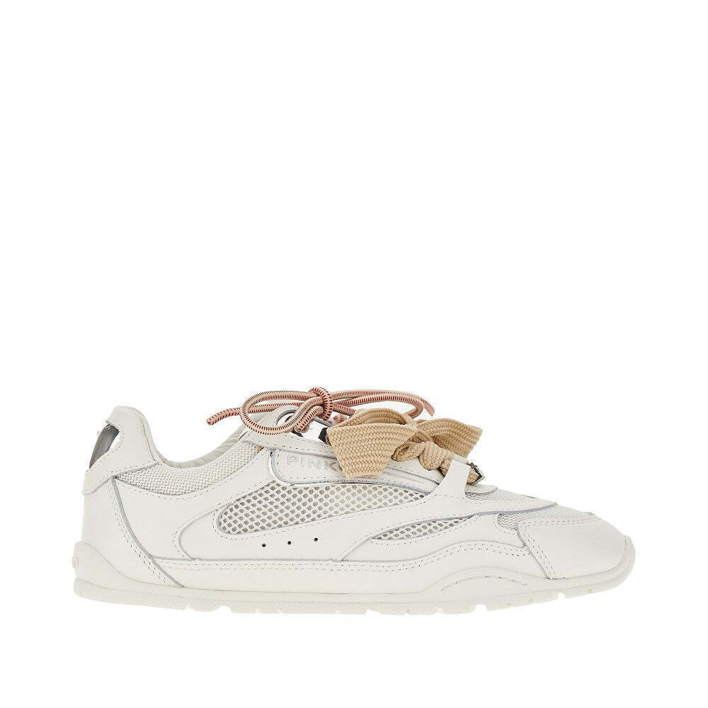 Pinko Leather And Mesh Sneakers
